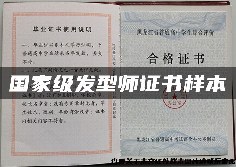 國家級發型師證書樣本
