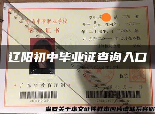 遼陽初中畢業證查詢入口