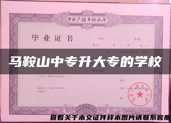 馬鞍山中專升大專的學校
