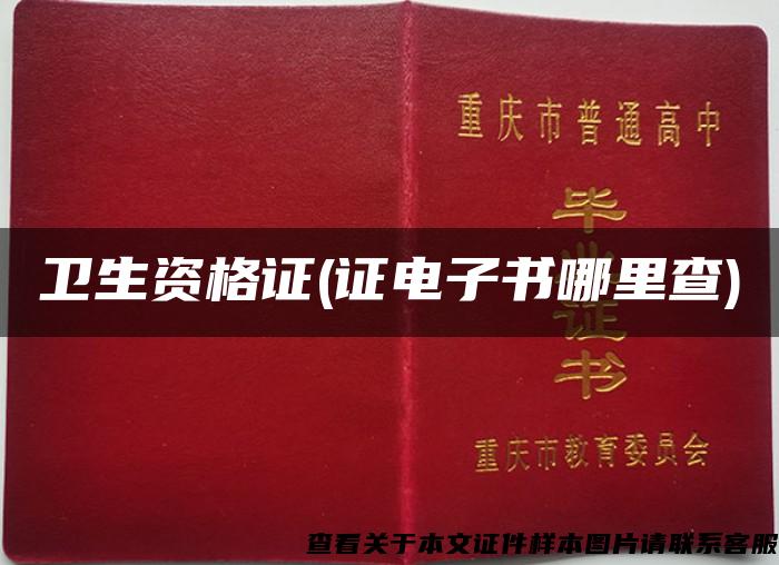 衛生資格證(證電子書哪里查)