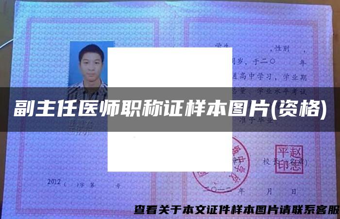 副主任醫師職稱證樣本圖片(資格)