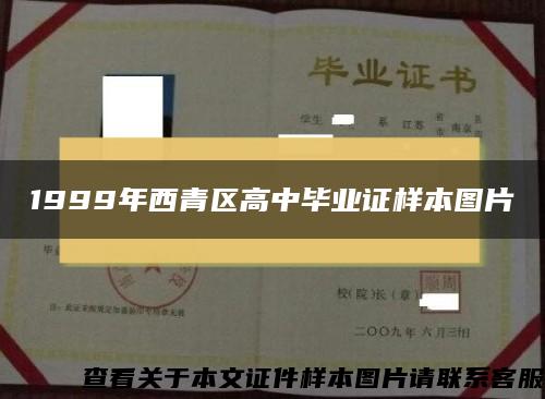 1999年西青區高中畢業證樣本圖片