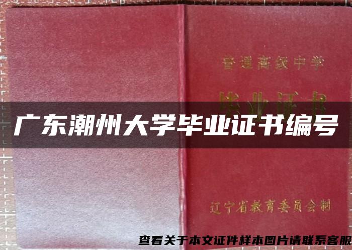 廣東潮州大學畢業證書編號