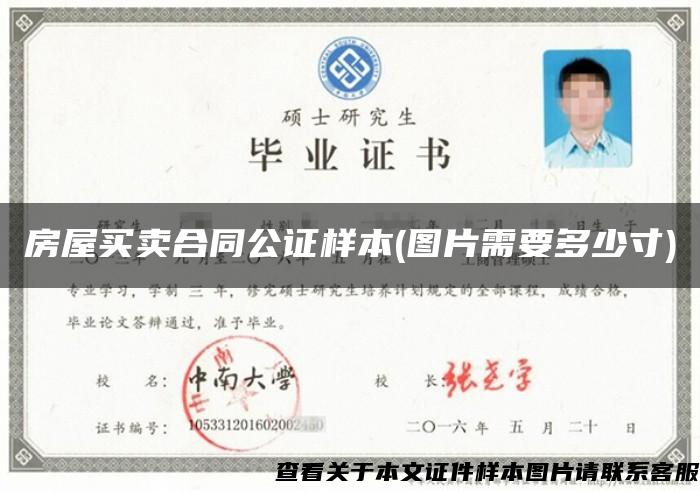 房屋買賣合同公證樣本(圖片需要多少寸)