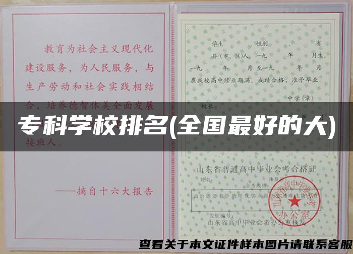 ?？茖W校排名(全國最好的大)