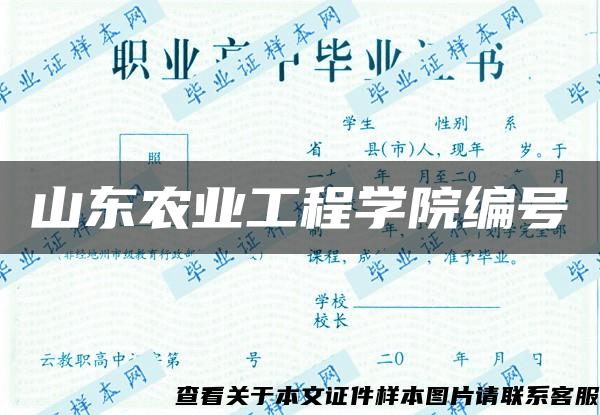 山東農業工程學院編號