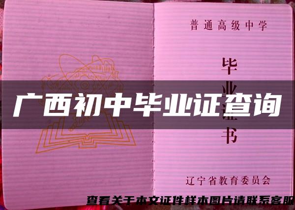 廣西初中畢業證查詢