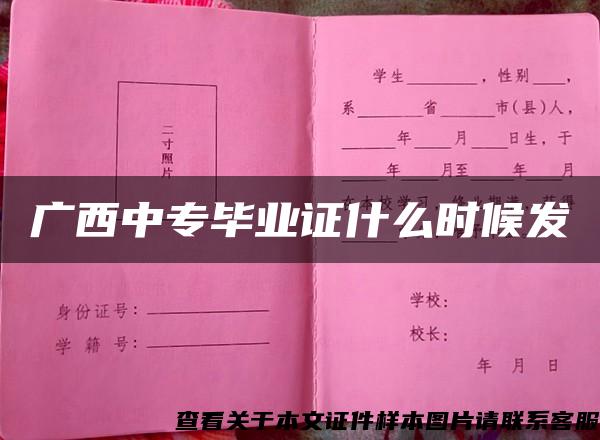 廣西中專畢業證什么時候發