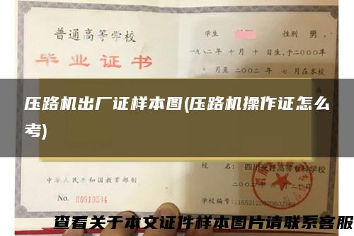 壓路機出廠證樣本圖(壓路機操作證怎么考)