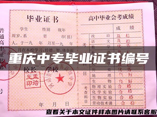 重慶中專畢業證書編號
