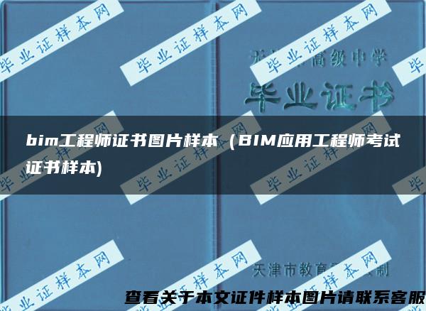 bim工程師證書圖片樣本（BIM應用工程師考試證書樣本)