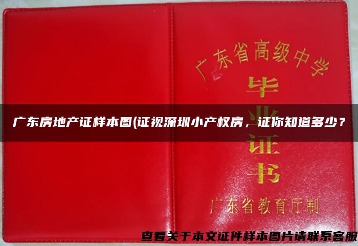 廣東房地產證樣本圖(證視深圳小產權房，證你知道多少？