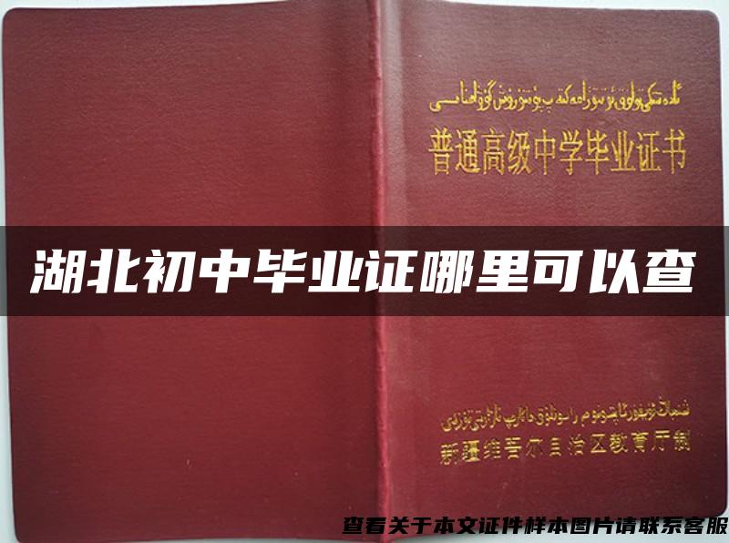 湖北初中畢業證哪里可以查