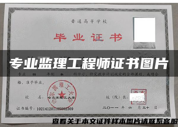 專業監理工程師證書圖片