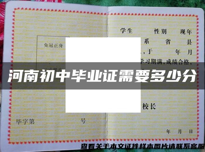 河南初中畢業證需要多少分