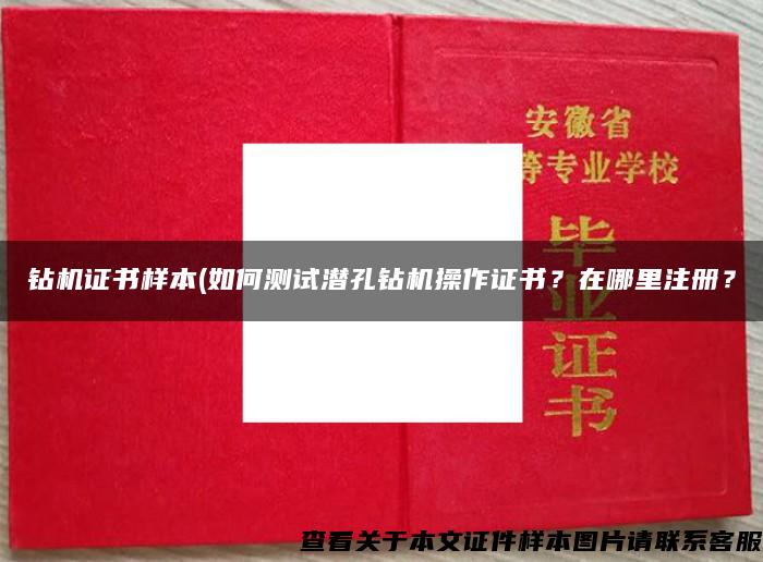 鉆機證書樣本(如何測試潛孔鉆機操作證書？在哪里注冊？