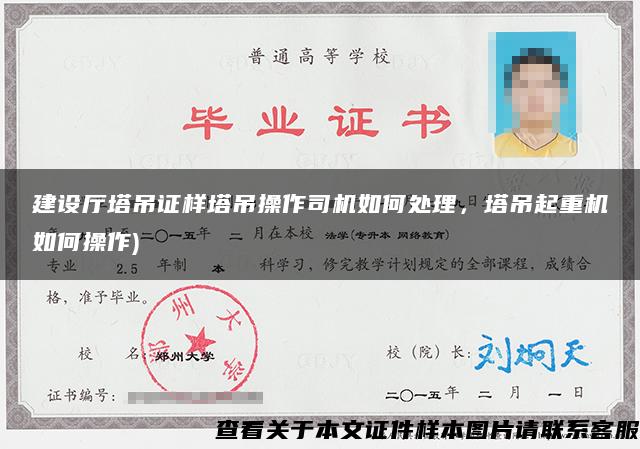 建設廳塔吊證樣塔吊操作司機如何處理，塔吊起重機如何操作)