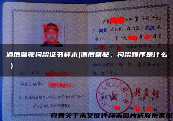 酒后駕駛拘留證書樣本(酒后駕駛，拘留程序是什么 )