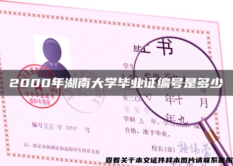 2000年湖南大學畢業證編號是多少