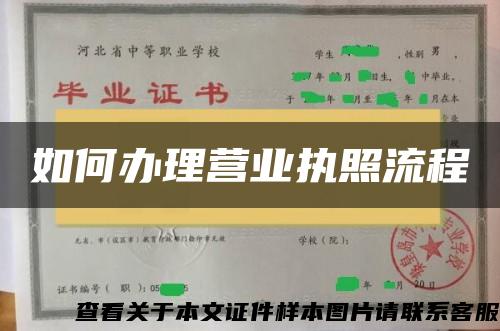 如何辦理營業執照流程