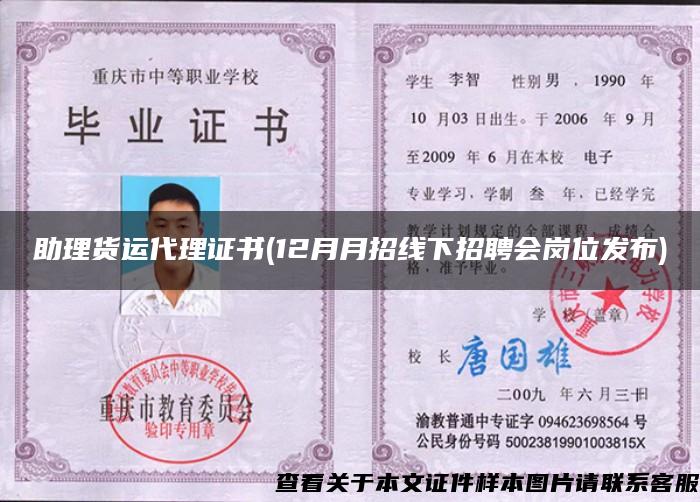 助理貨運代理證書(12月月招線下招聘會崗位發布)