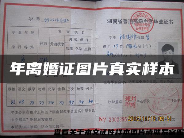 年離婚證圖片真實樣本