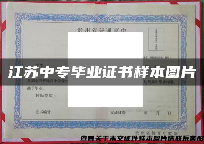 江蘇中專畢業證書樣本圖片