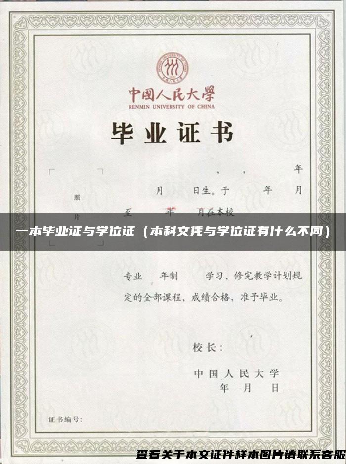 一本畢業證與學位證（本科文憑與學位證有什么不同）