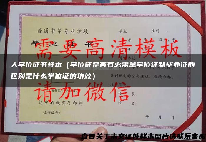 人學位證書樣本（學位證是否有必需拿學位證和畢業證的區別是什么學位證的功效）