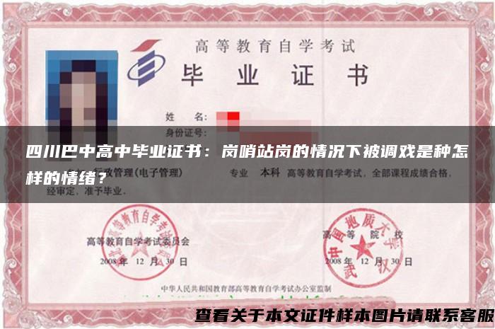 四川巴中高中畢業證書：崗哨站崗的情況下被調戲是種怎樣的情緒？