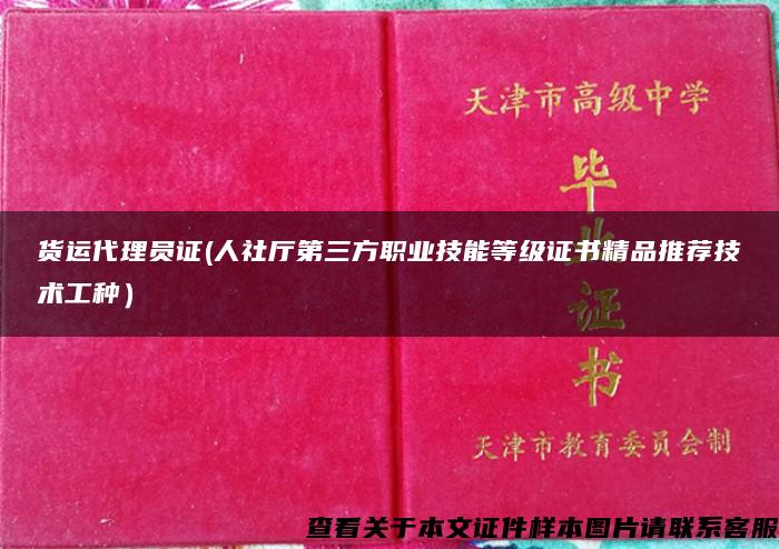 貨運代理員證(人社廳第三方職業技能等級證書精品推薦技術工種）