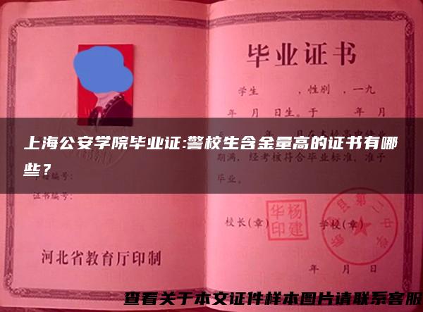 上海公安學院畢業證:警校生含金量高的證書有哪些？