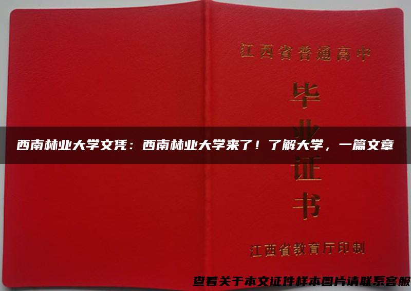 西南林業大學文憑：西南林業大學來了！了解大學，一篇文章