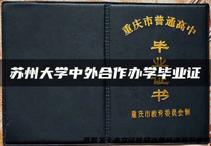 蘇州大學中外合作辦學畢業證