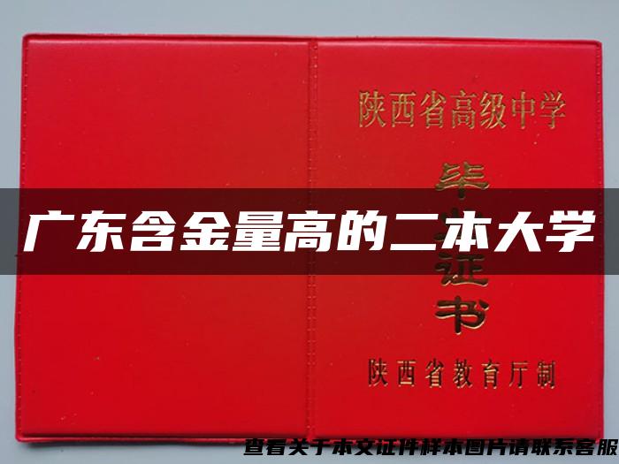 廣東含金量高的二本大學