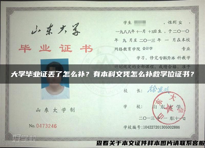 大學畢業證丟了怎么補？有本科文憑怎么補救學位證書？
