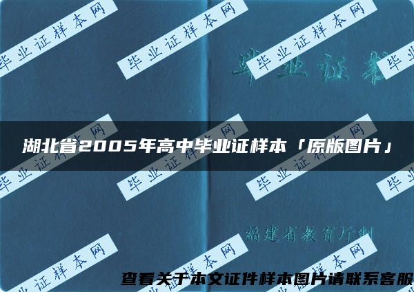 湖北省2005年高中畢業證樣本「原版圖片」