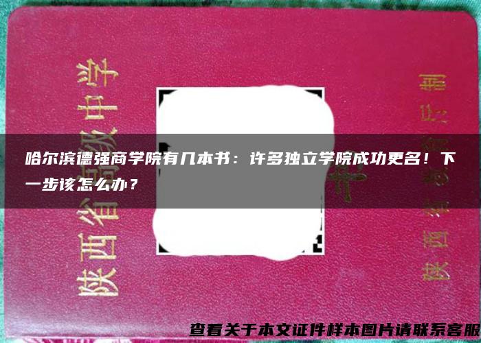 哈爾濱德強商學院有幾本書：許多獨立學院成功更名！下一步該怎么辦？