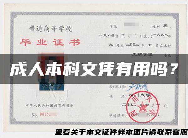 成人本科文憑有用嗎？