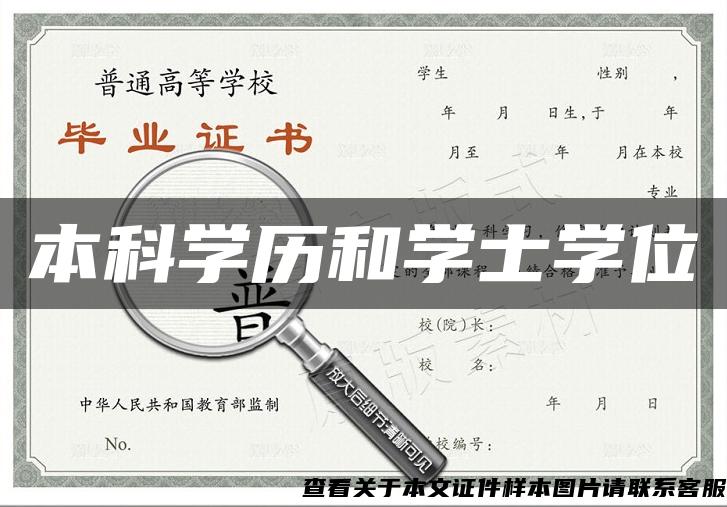 本科學歷和學士學位