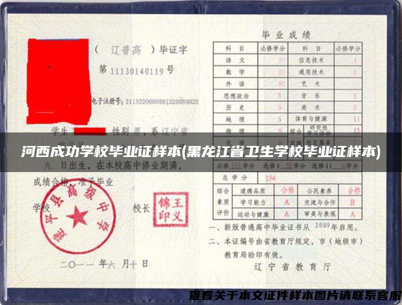 河西成功學校畢業證樣本(黑龍江省衛生學校畢業證樣本)