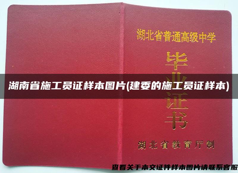 湖南省施工員證樣本圖片(建委的施工員證樣本)