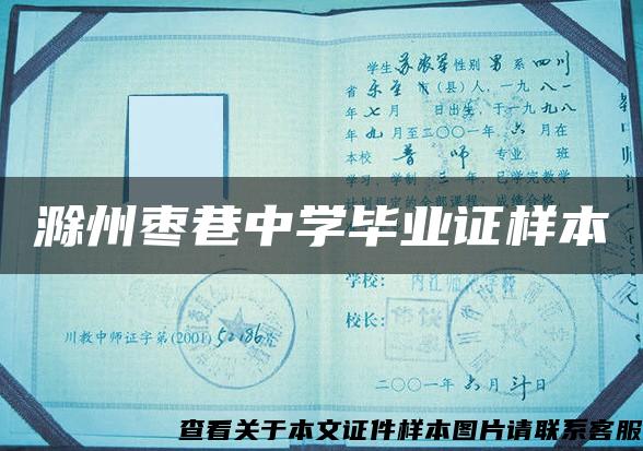 滁州棗巷中學畢業證樣本