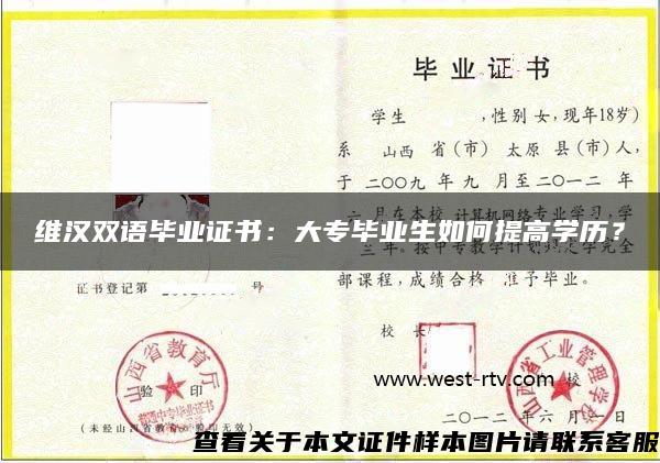維漢雙語畢業證書：大專畢業生如何提高學歷？