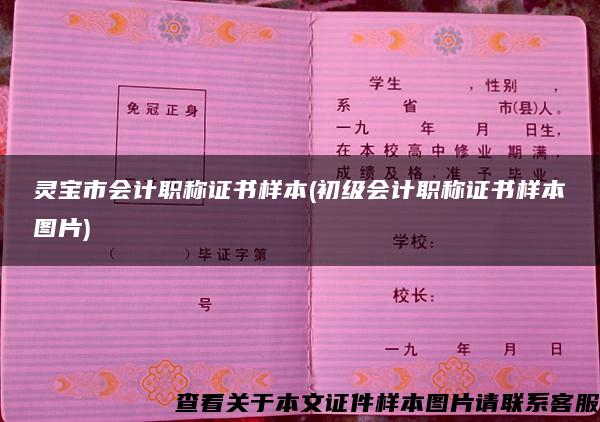 靈寶市會計職稱證書樣本(初級會計職稱證書樣本圖片)