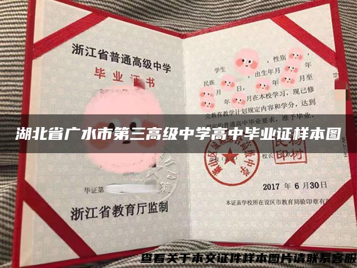 湖北省廣水市第三高級中學高中畢業證樣本圖