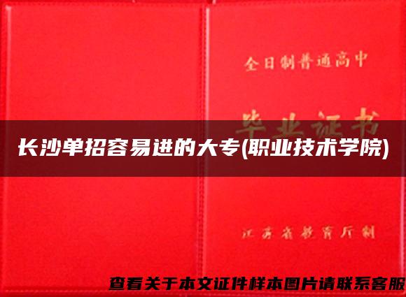 長沙單招容易進的大專(職業技術學院)
