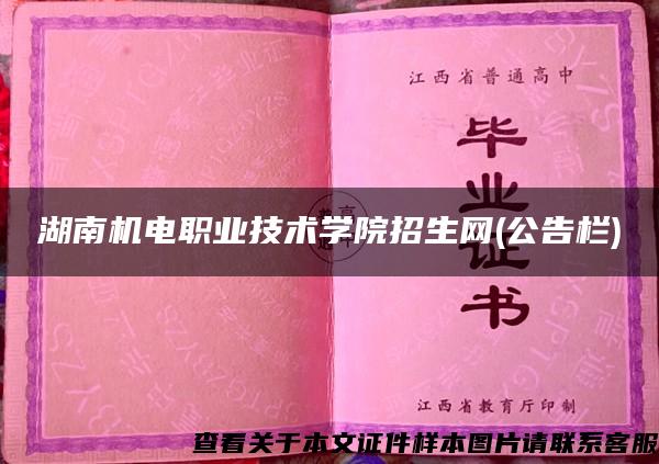 湖南機電職業技術學院招生網(公告欄)