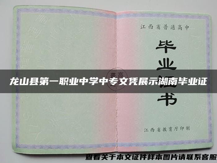 龍山縣第一職業中學中專文憑展示湖南畢業證