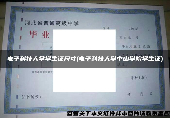 電子科技大學學生證尺寸(電子科技大學中山學院學生證)